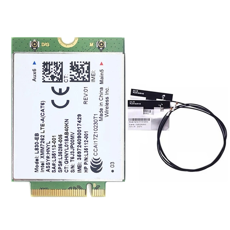 L830-EB WIFI-карта + 2X антенны 4G LTE L830 L35286-005 модуль Cat6 300 Мбит/с для HP 640 650 G5 840 846 850 G6 X360 830
