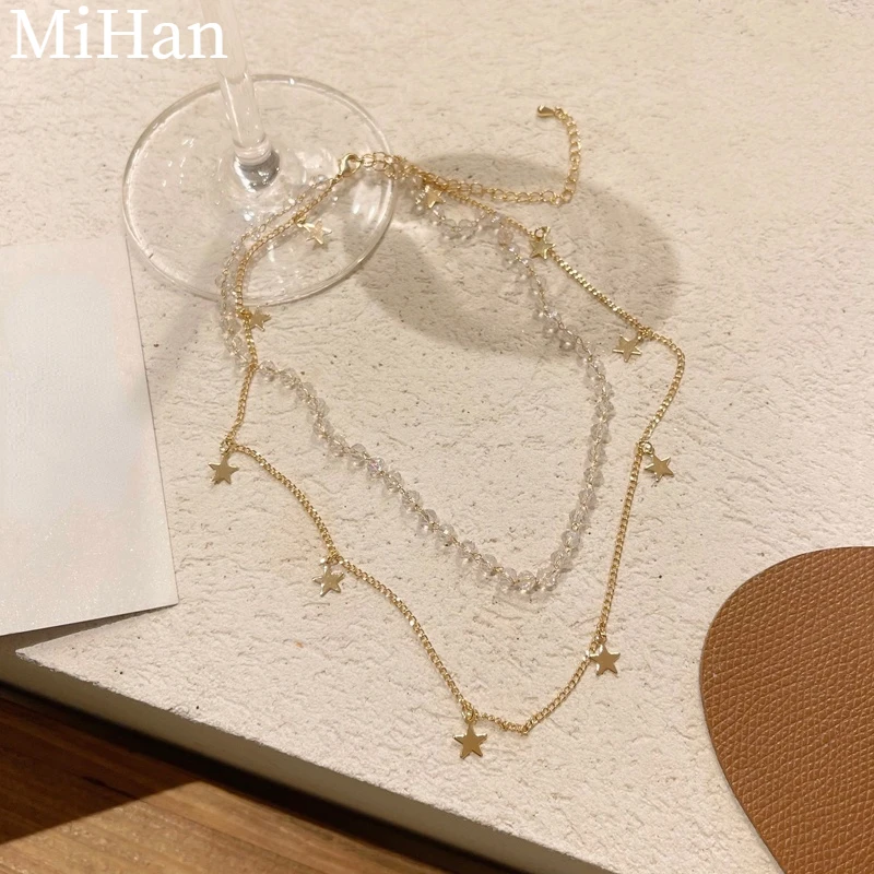 Современные украшения Mihan ожерелье с двойной звездой и кисточкой популярный