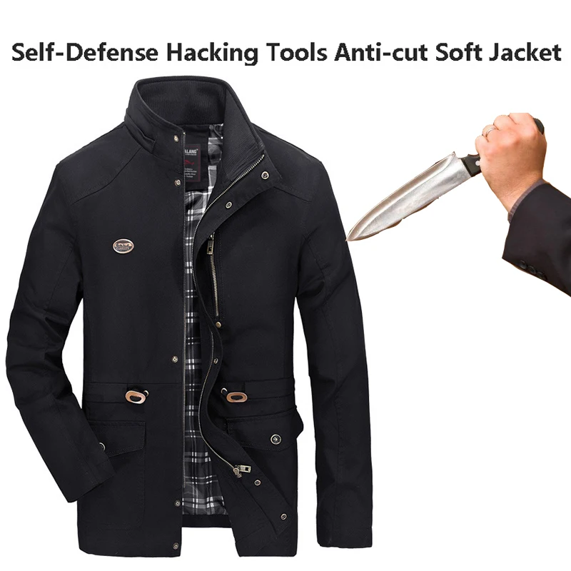 Мужская деловая невидимая гибкая устойчивая к ударам куртка с защитой от порезов