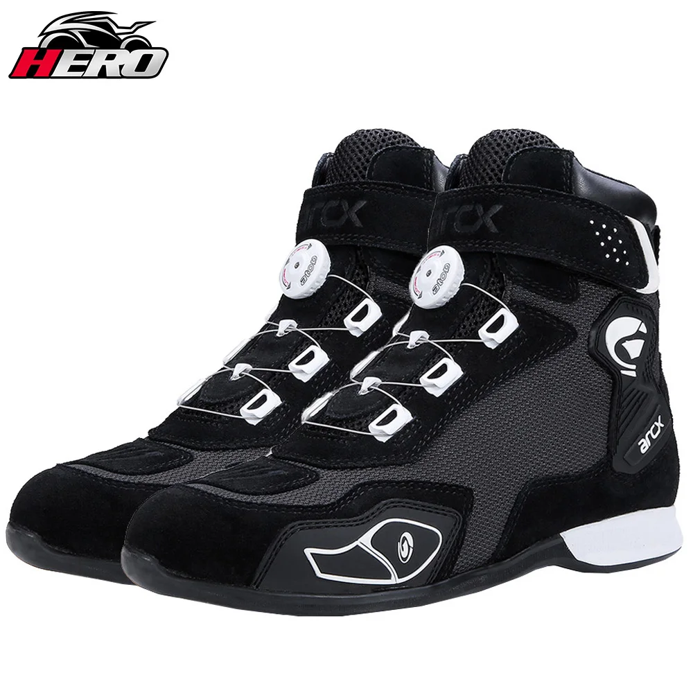 Ботинки мужские мотоциклетные водонепроницаемые из микрофибры дышащие