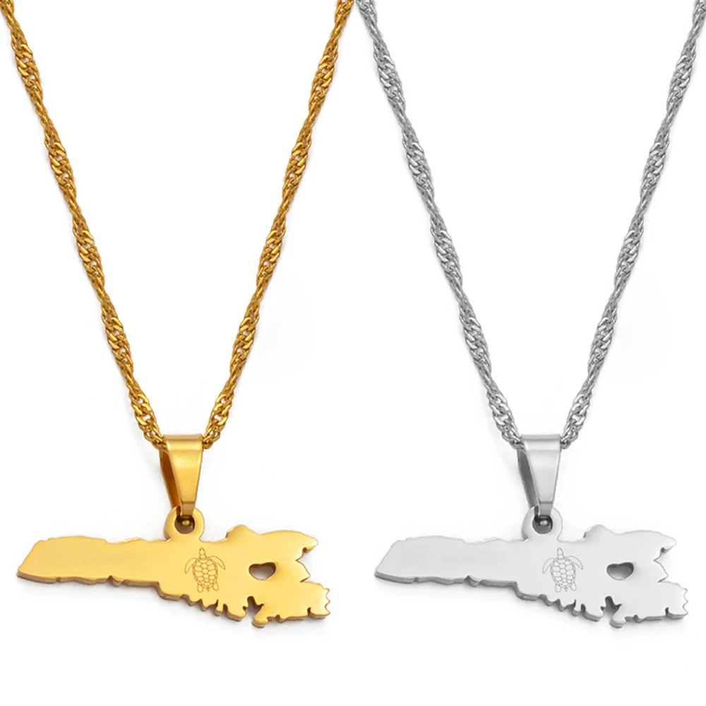 Кулон и ожерелье Anniyo с изображением итальянского острова лампедузы для