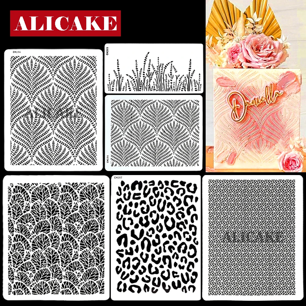 Трафареты для торта узор в форме пера свадебный торт украшение помадный