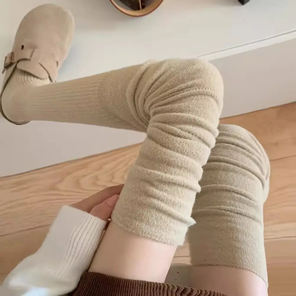 Гольфы женские осенние и зимние носки на флисовой подкладке утолщенные