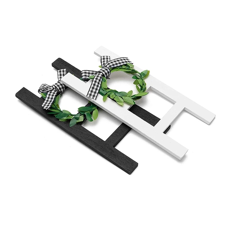 Акция! 2 шт. Деревянные Подносы для лестницы в черно-белую клетку