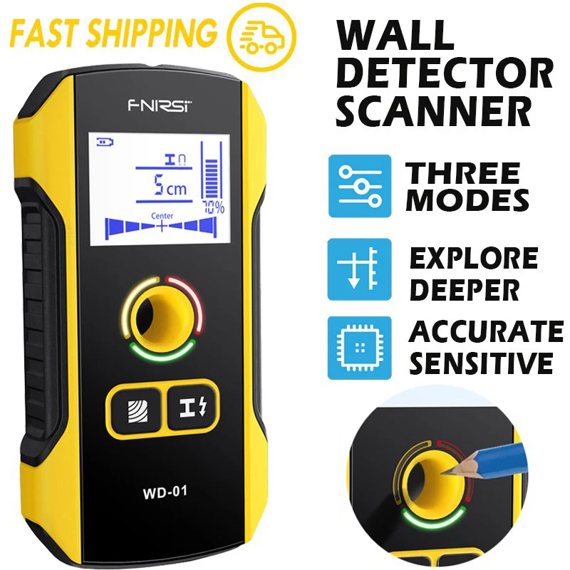 Детектор металла FNIRSI сканер для обнаружения стен проводов переменного тока -