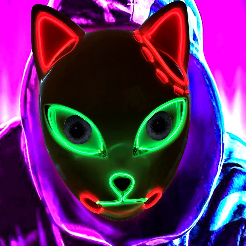 Светодиодные маски для косплея аниме детей и взрослых рассекающий демонов