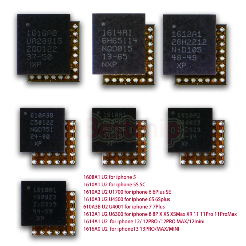 Новый U2 USB Тристар IC 1616A0 1614A1 1612A1 610A3B 1610A3 1610A2 1610A1 для IPhone 13 6 6S Plus 7 7P 8 8P X XS XSM XR 11 12 Pro и т. д.