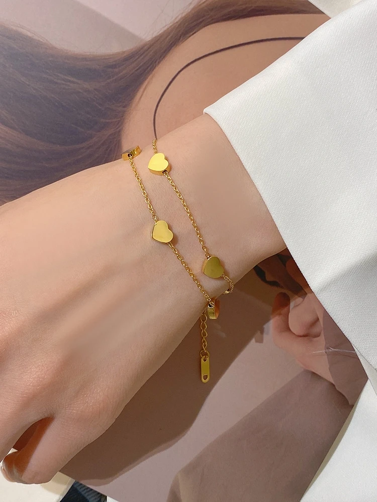 Двухслойный дизайн корейской серии Sense ~ трехмерный браслет Love для женщин