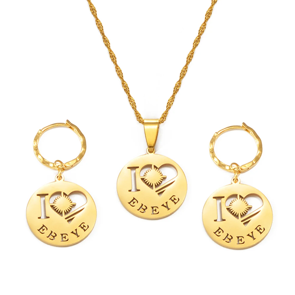 Anniyo 2 см маршалловые острова Majuroくye Kwajalein комплекты ожерелья и серег для женщин