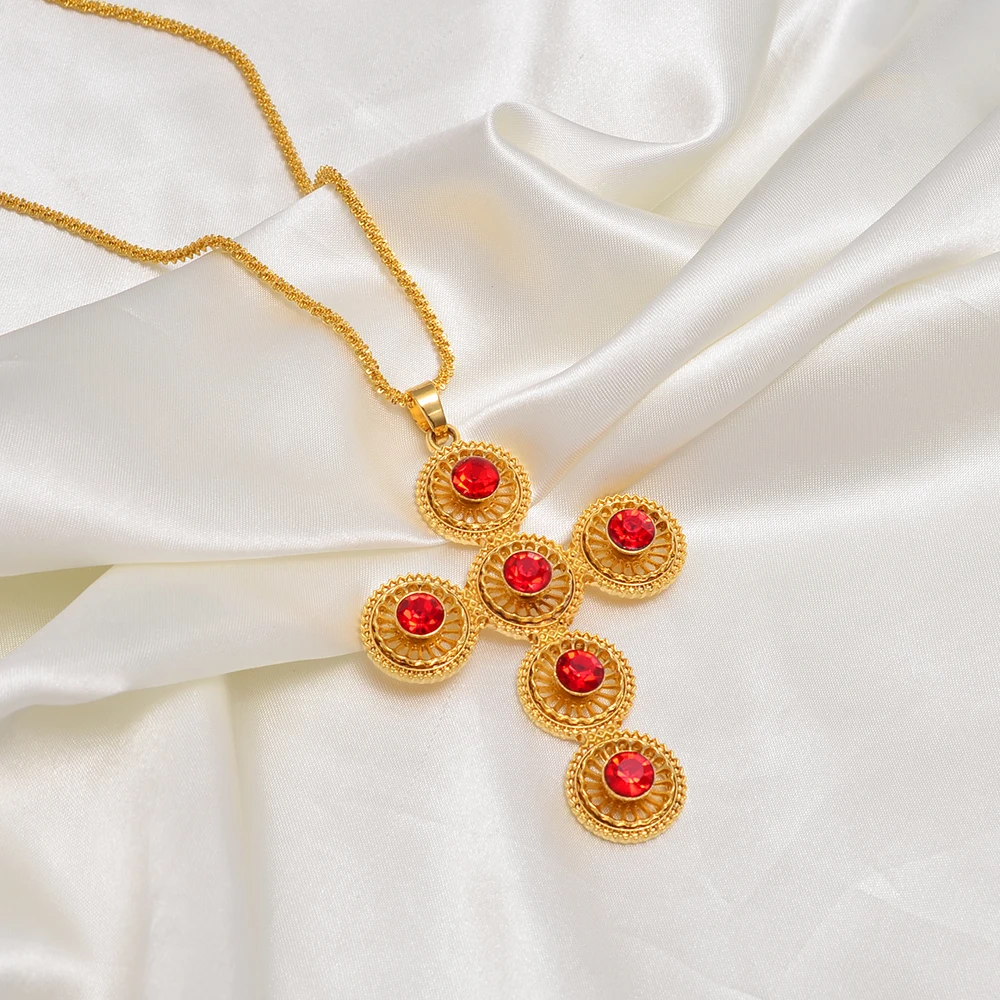 Большой Эфиопский крест Annio с подвеской из камня черная веревка для женщин и