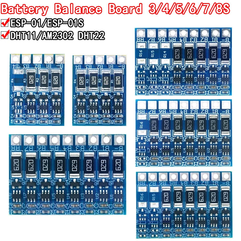 3S 4S 5S 6S 7S 8S bms 4.2V Balance Function Protection Board 68mA Li-ion Lipo Battery Lithium 18650 Batteries Balanced 21V