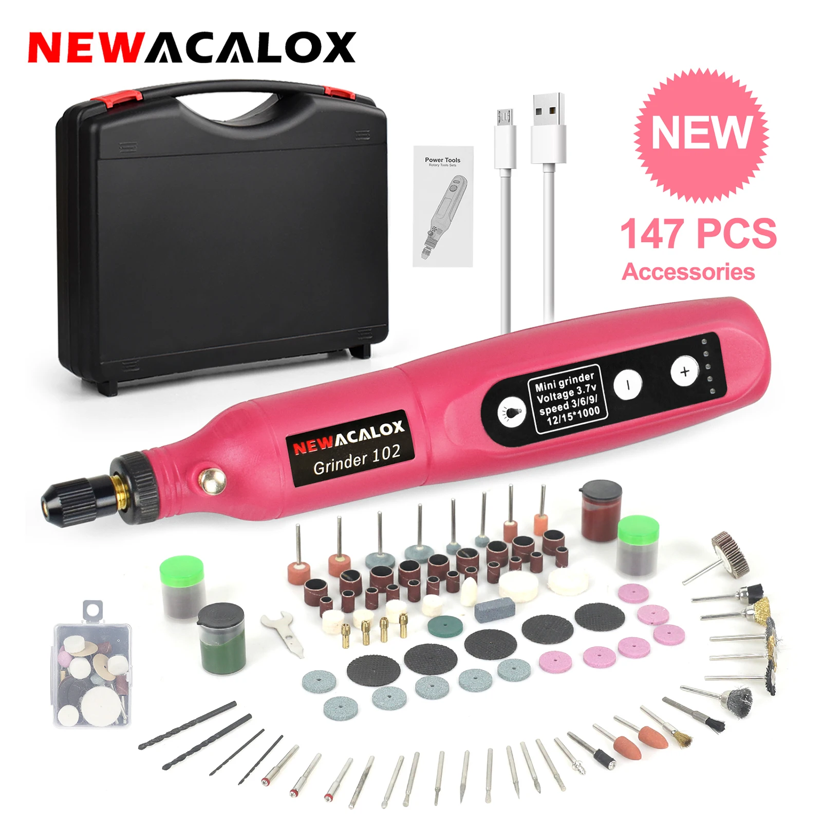 Электрический беспроводной роторный инструмент NEWACALOX гравировальная ручка с 173