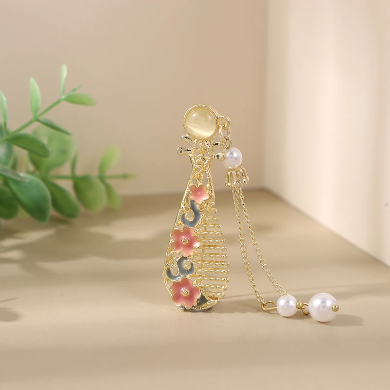 Древний Sle Pipa перекрывающийся темперамент кулон брошь ханьфу чайная одежда