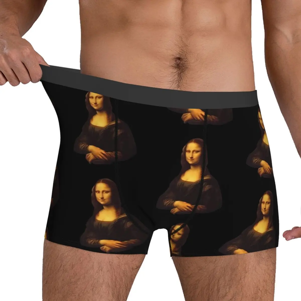 Нижнее белье Мона Лиза Леонардо да Винчи мужские трусы-боксеры дышащие боксеры