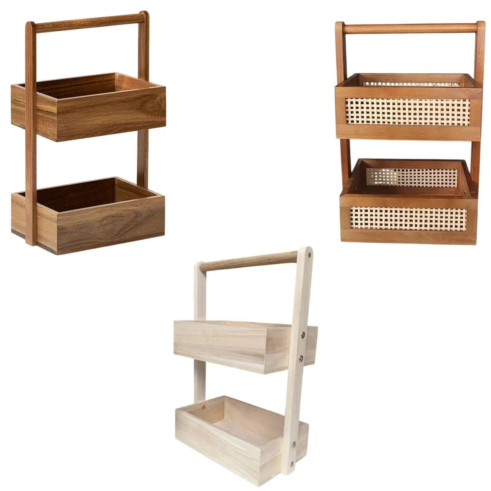 2-слойная корзина с фруктами деревянная душевая кабина органайзер для ванной