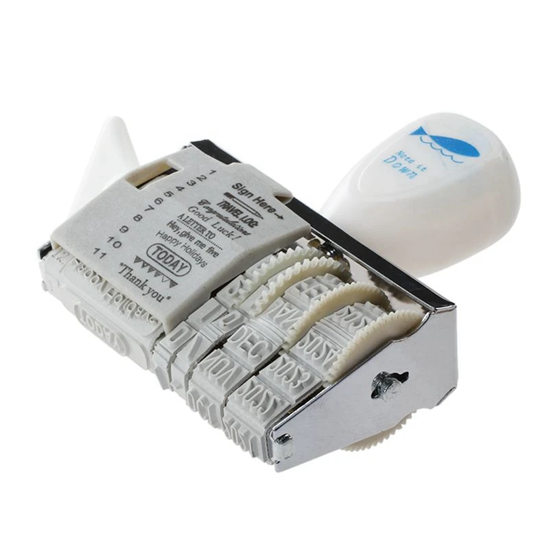 2X DIY слова и колесо даты резиновый роликовый штамп канцелярские принадлежности