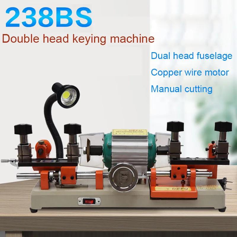 Горизонтальный станок для резки ключей копировальный с двойной головкой дверей