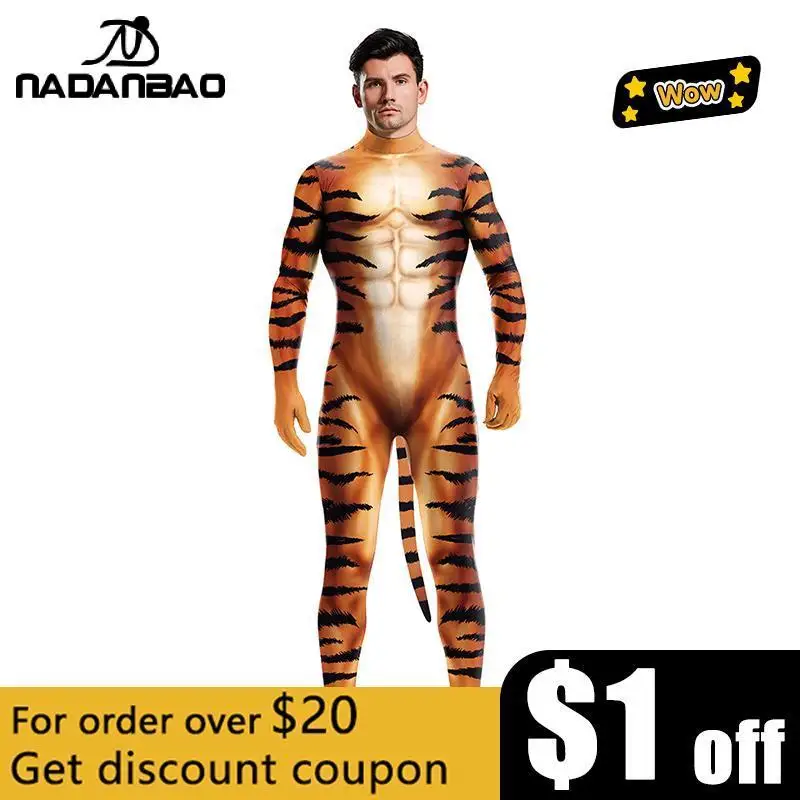 Костюм для косплея с животными NADANBAO боди леопардовым принтом взрослых