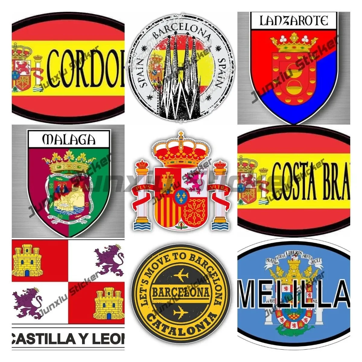 Наклейки в Испанию городской щит Барселоны штамп дорожные наклейки для