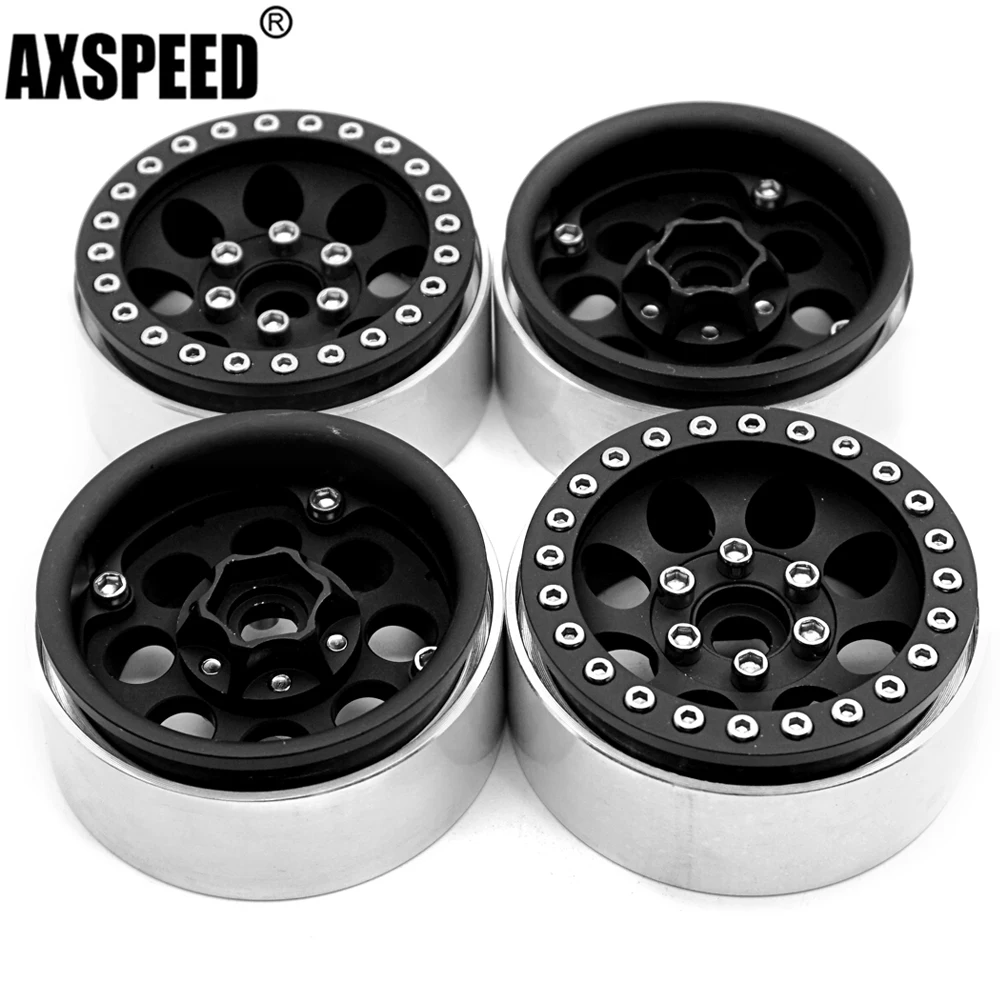 AXSPEED 4 шт./лот алюминиевый сплав 1/10 RC Crawler 1 9 &quotBeadlock Колесные диски ступицы для SCX10