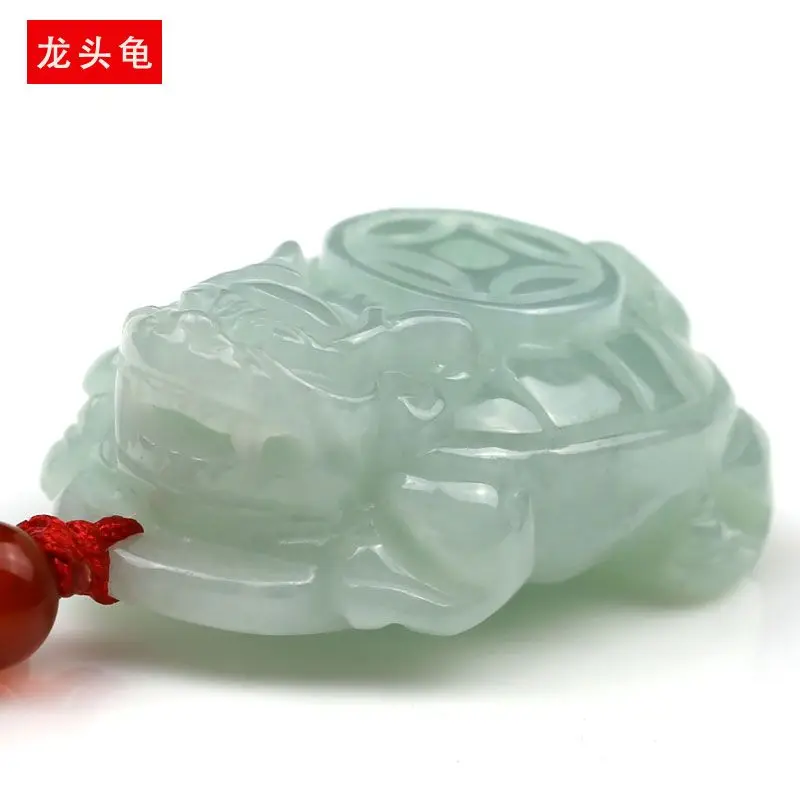 Jade a Goods Dragon Head Turtle Pendant Men's and Women's Necklace Natural Turtle...