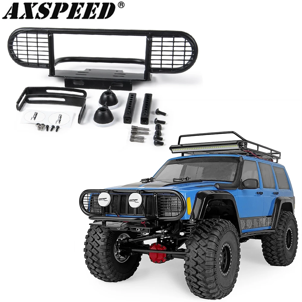 AXSPEED металлический телефон передний бампер с фотоэлементом для 1/10 RC Crawler Car 4WD D90 D110