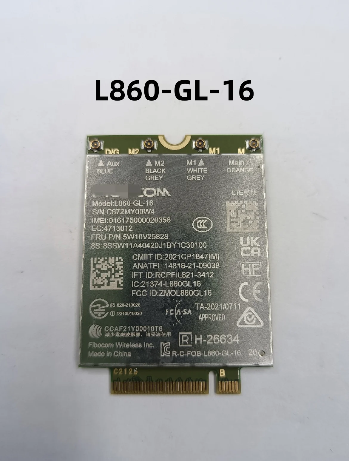 Оригинальный модуль для Fibocom Thinkpad X13 Yoga Gen3 P16 P16s T16 Z13 Z16 4G L860-GL-16 FR∪ 5W10 Ⅴ 25828