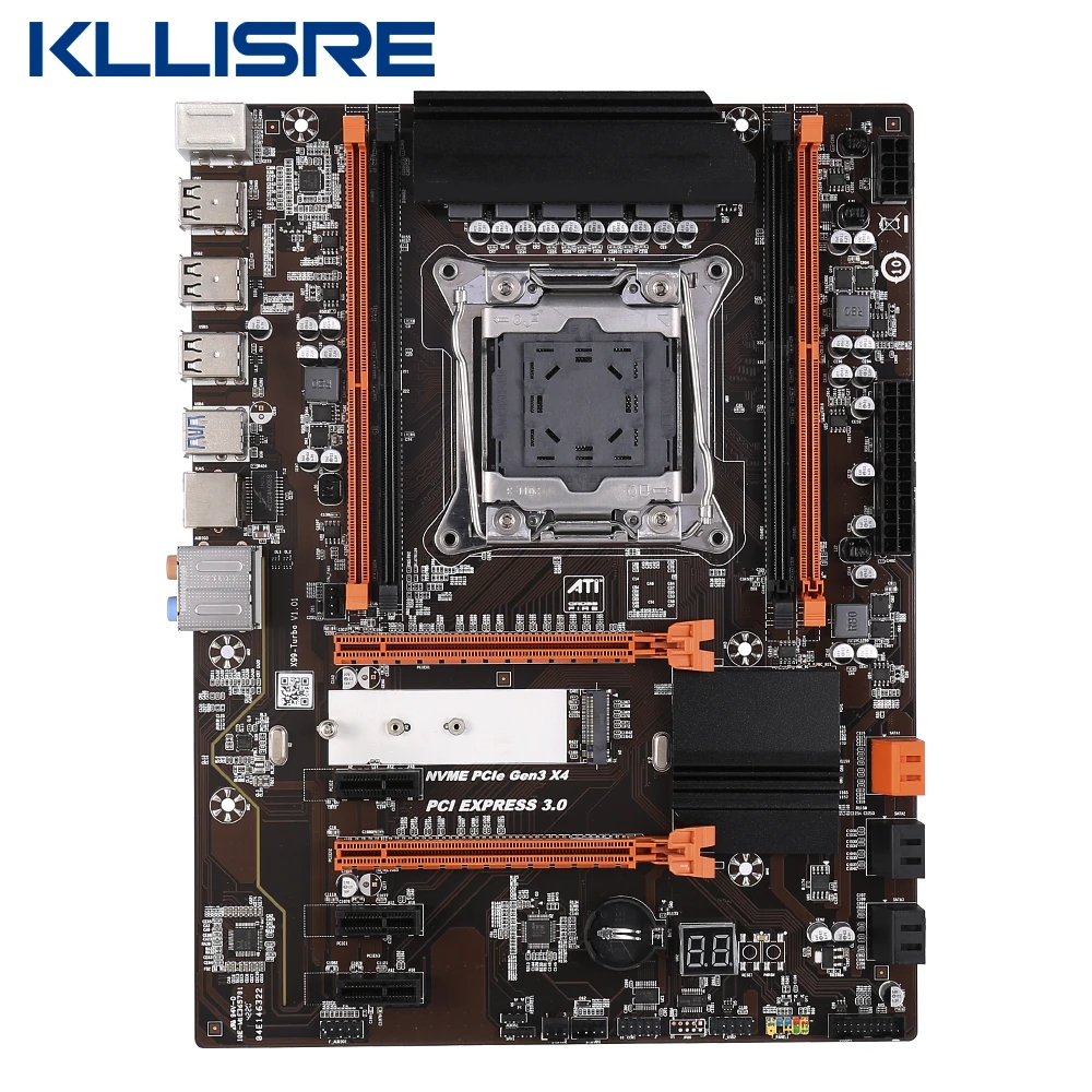 Материнская плата Kllisre X99 LGA 2011-3 с разъемом M.2 NVME поддержка Wi-Fi двухканальный DDR4 ECC