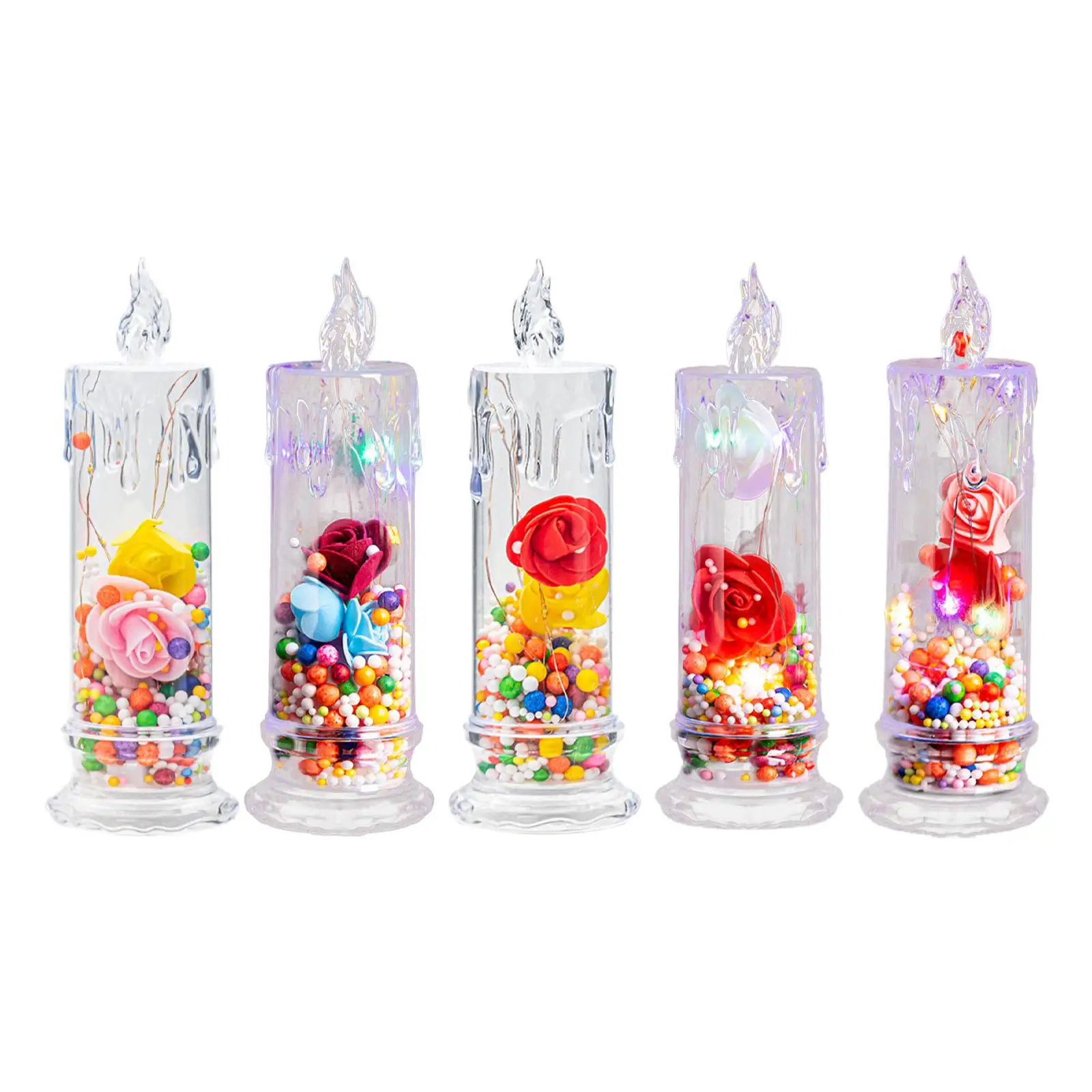 Сохраненная роза с 7 огнями декор на День святого Валентина сохраненная Роза в