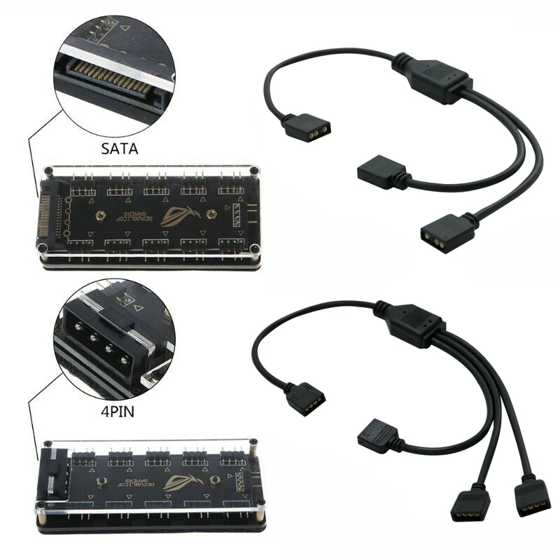 3-контактный 4-контактный RGB-разъем 1-1 2-3-проводной разветвитель Удлинительный