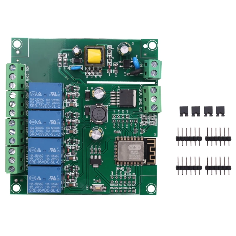 Релейный модуль ESP8266 ESP-12F WIFI 4-Канальный переключатель с задержкой для ARDUINO IDE Smart