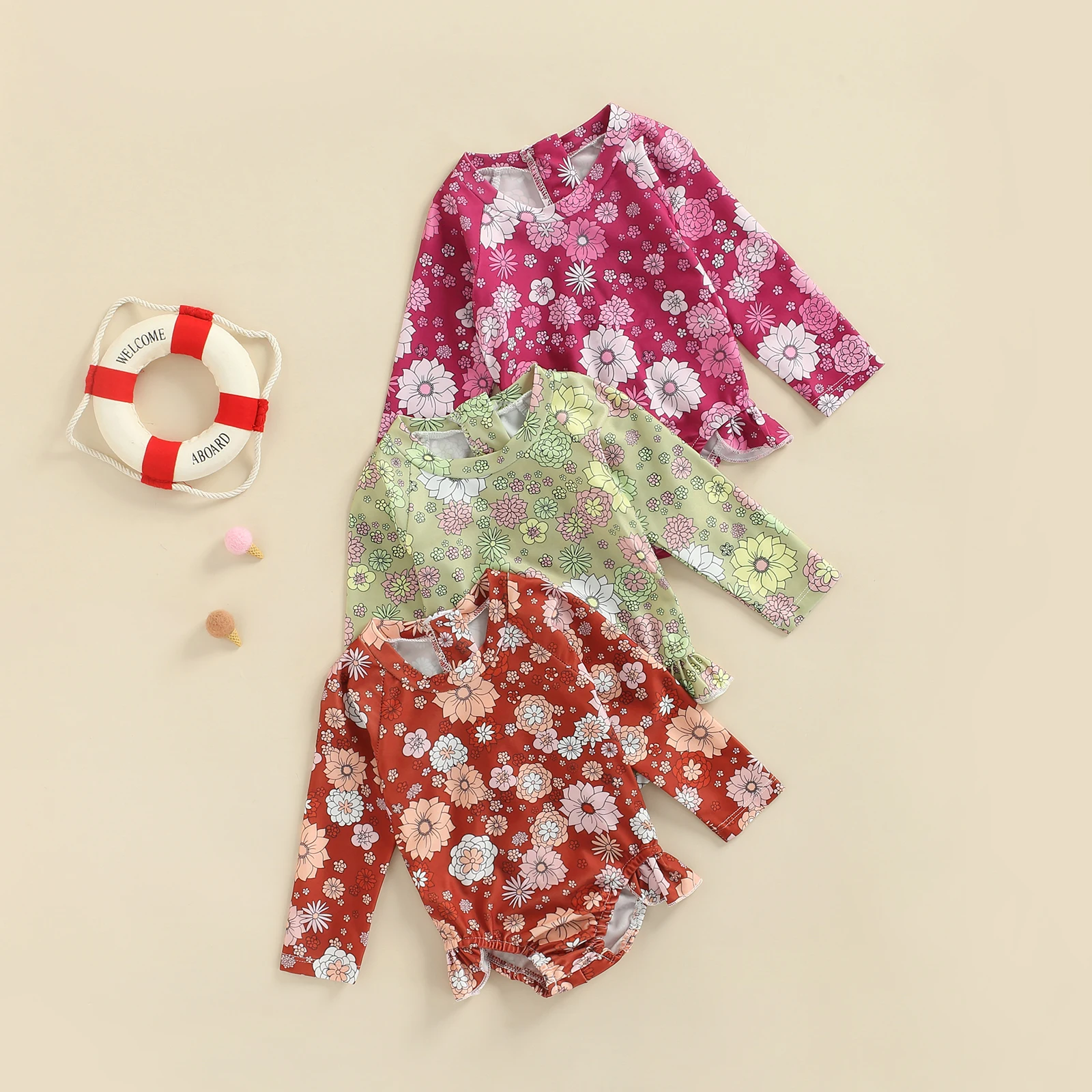 2022 летний купальник для маленьких девочек бикини милый женский с длинным рукавом