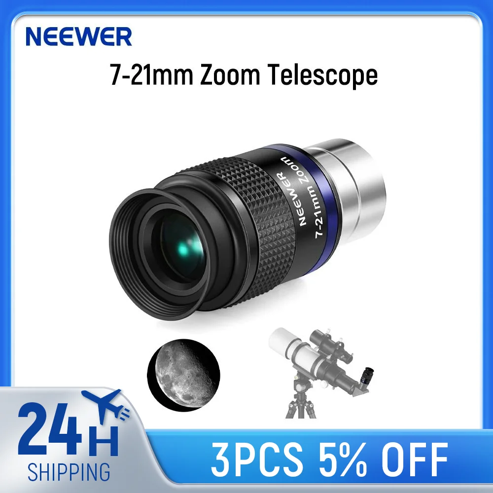 Окуляр для телескопа NEEWER с фокусным расстоянием 7-21 мм и углом обзора 40-57 ° 15