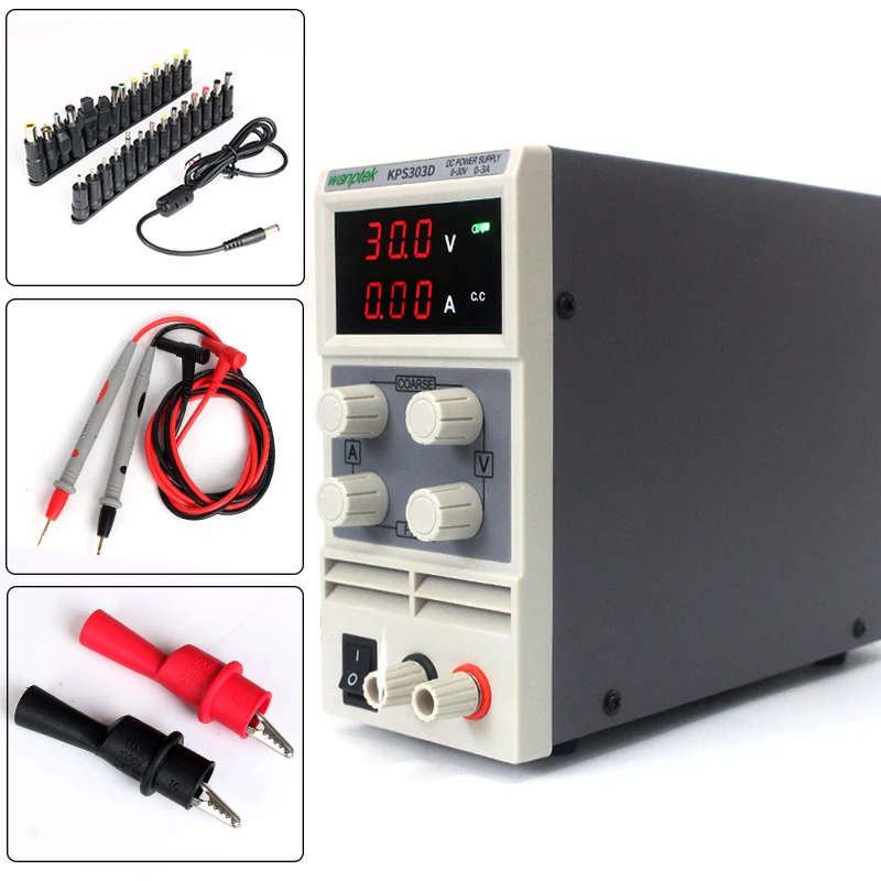 Регулируемый Высокоточный двойной дисплей KPS303D функция защиты источника питания