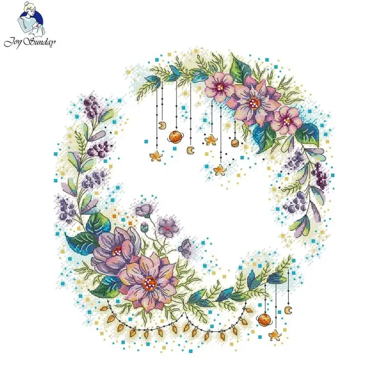 JoySunday Сказочный венок с принтом Наборы для вышивки крестом Ткань Aida 16CT DIY
