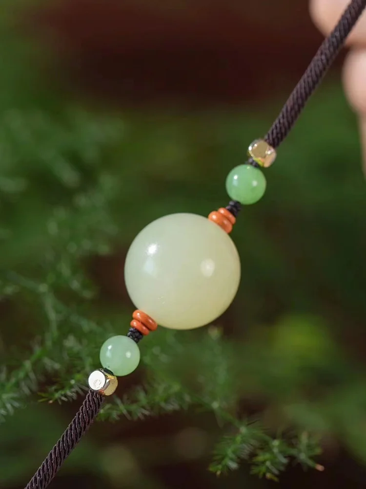 Ожерелье из натурального нефрита Хэтянь на удачу мужская и женская нефритовая