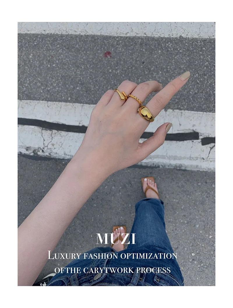 Деревянное глянцевое кольцо Muzi простое с гальваническим покрытием из настоящего