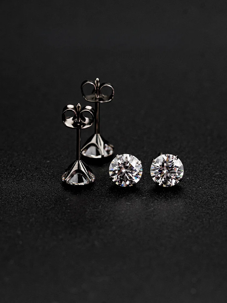 Серьги-гвоздики Super Flash Moissanite F36 из титанового сплава антиаллергенные