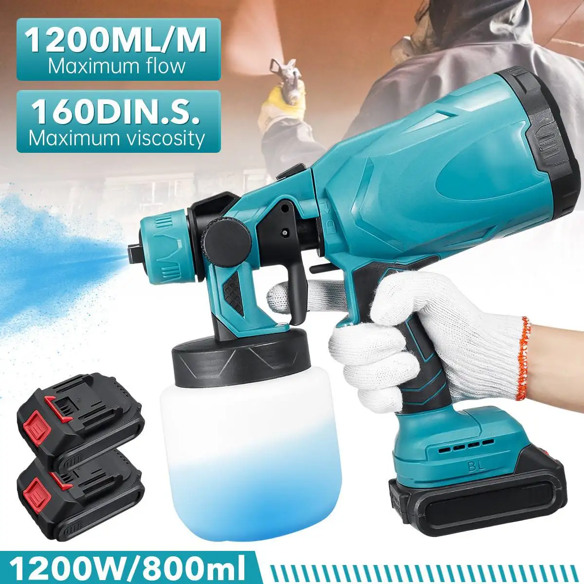 Беспроводной Электрический распылитель краски 1200 Вт 800 мл |