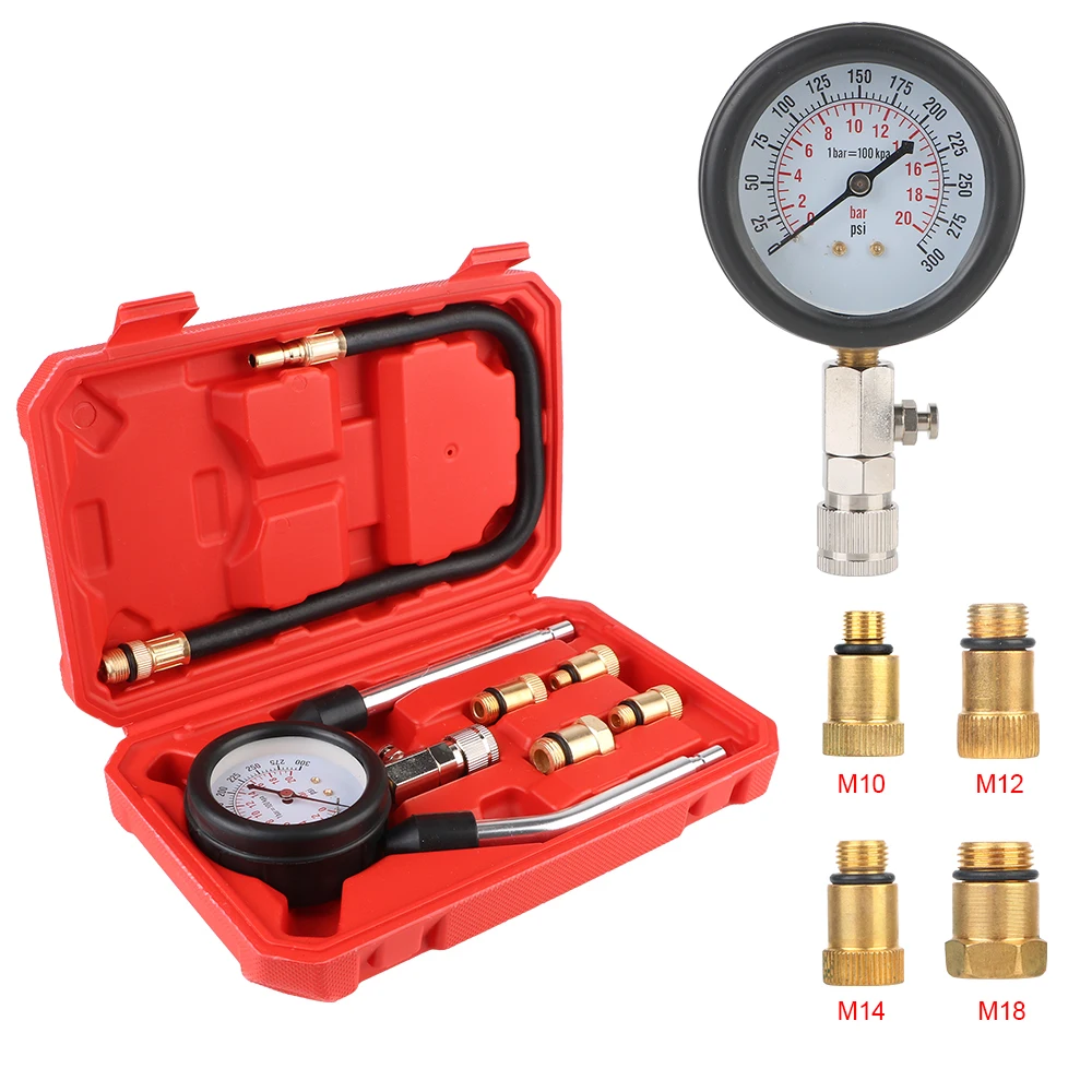 Манометр автомобильный 0-300 PSI с адаптером M10 M12 M14 M18