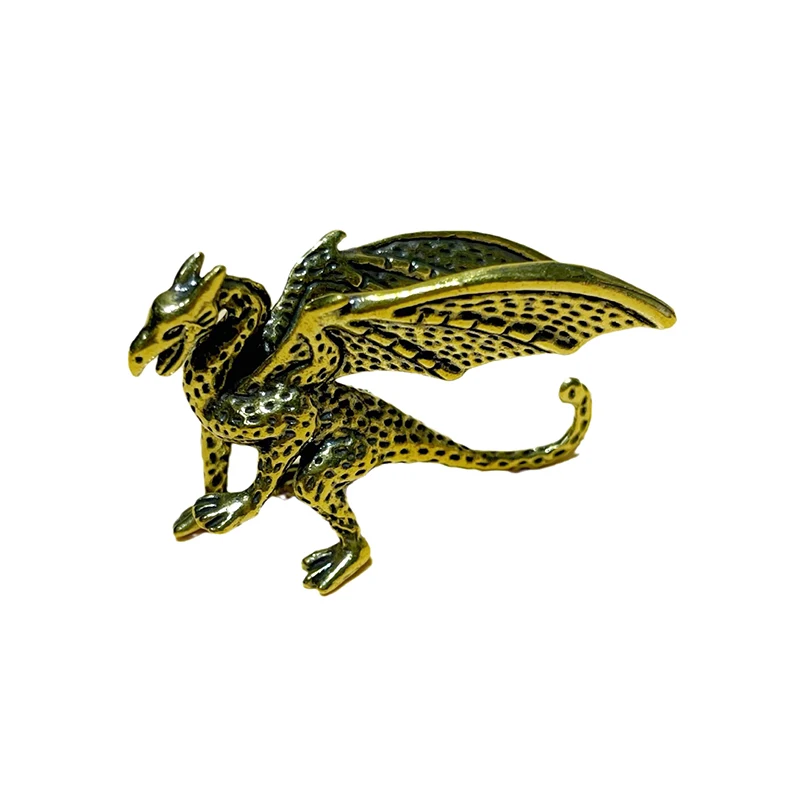 Ретро Мини Твердый Латунный Птерозавр Дракон Маленькая Статуя Украшения