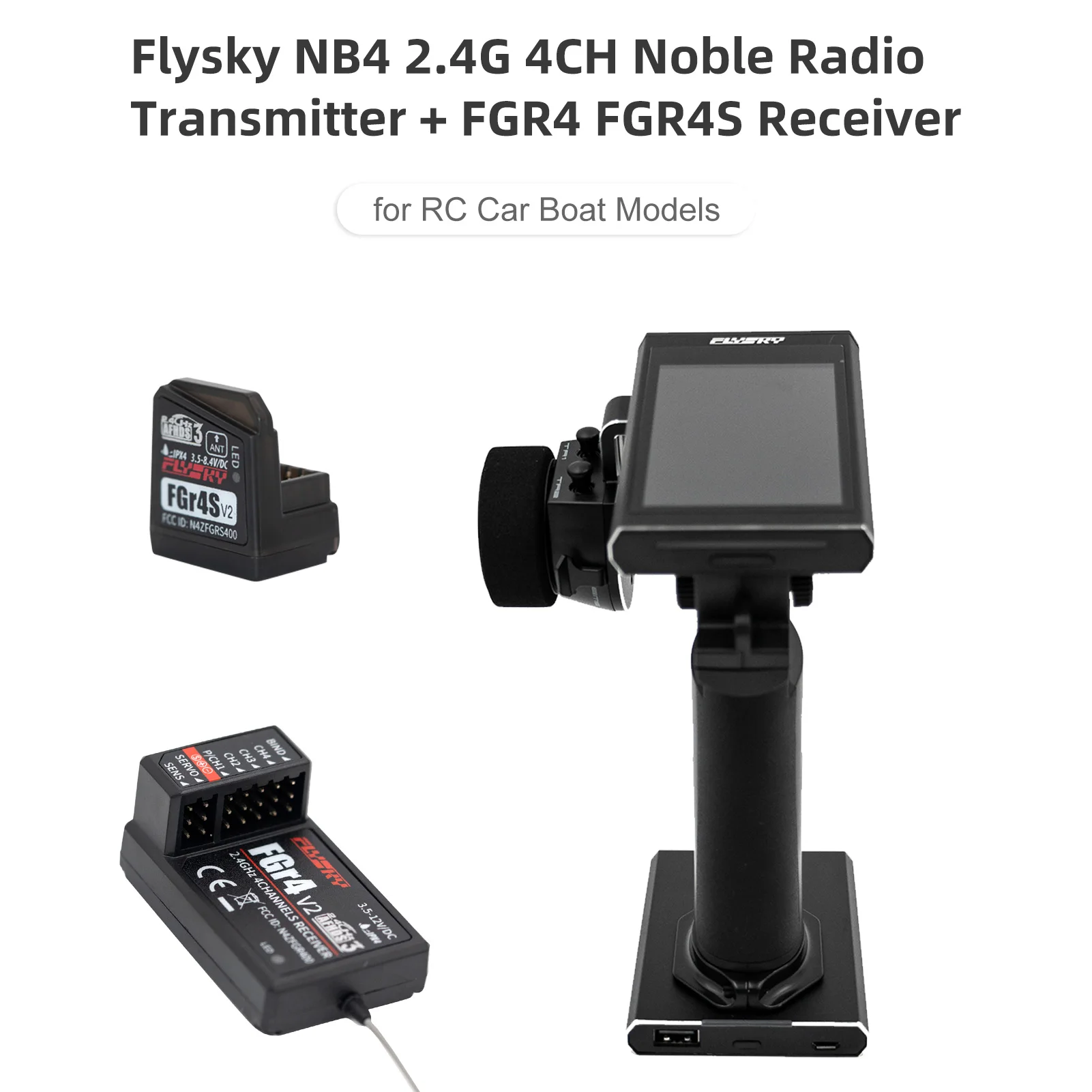 Радиопередатчик Flysky Noble NB4 2 4G 4CH пульт дистанционного управления с приемником FGR4