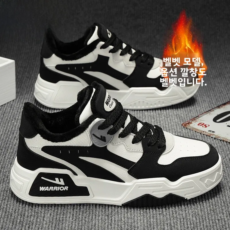 Мужская обувь Warrior зимняя толстая теплая из двух хлопка на флисовой подкладке