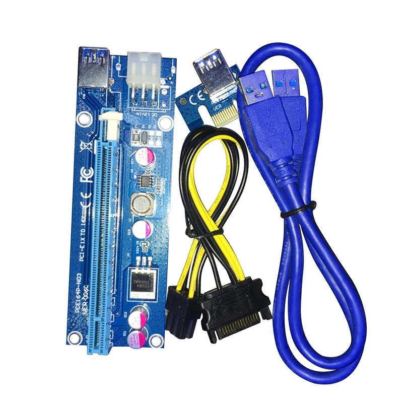 VER006C Pcie 1X–16X Express Riser Card 006C Удлинитель графического кабеля Pci-E USB 3.0 SATA–6 контактов
