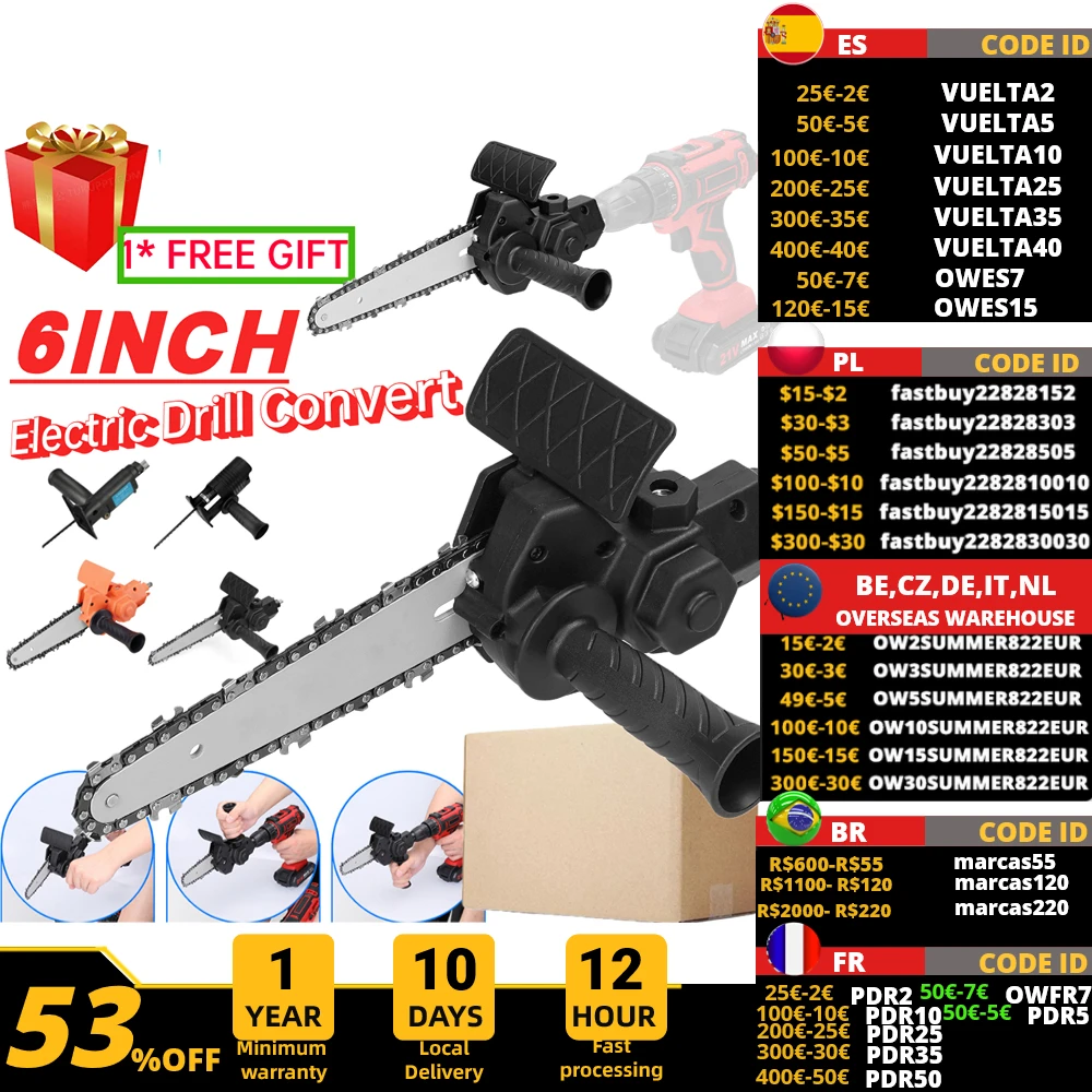 6-дюймовая электрическая дрель Модифицированная к электрической цепной Пиле