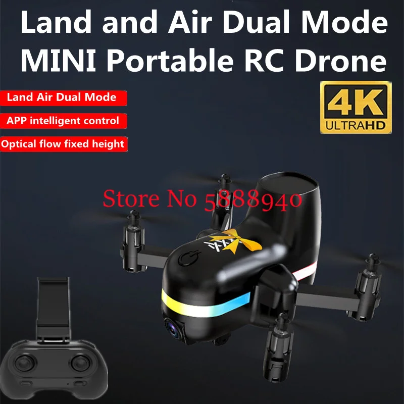 4K HD Двойная камера Мини Портативный WIFI FPV Пульт дистанционного управления
