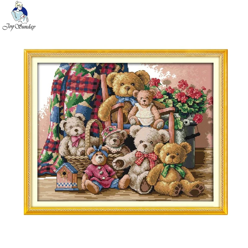 Набор для вышивки крестиком Joy Sunday Рождественский медведь