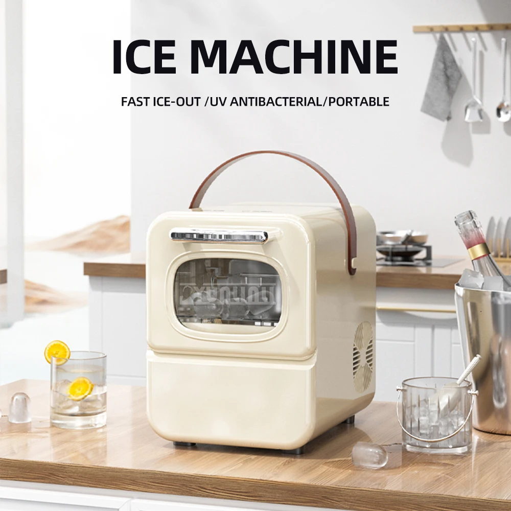 Портативная машина для изготовления льда с ручкой переноски льдогенератор 9