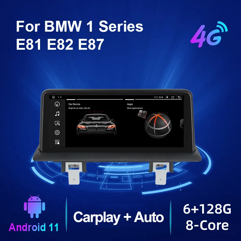Navifly Android 11 Автомобильный видео плеер GPS Carplay для BMW 1 серии E81 E82 E87 E88 116i 118i 120i 130i 2005-2012