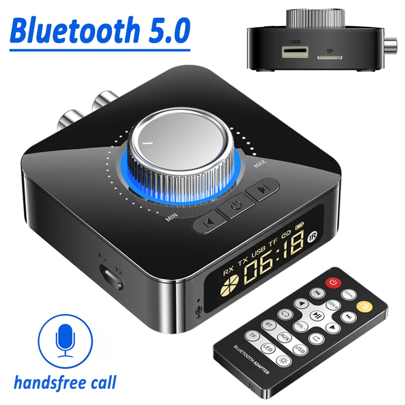 Приемник Bluetooth 5 0 передатчик стерео AUX разъем 3 мм RCA громкая связь TF U-диск